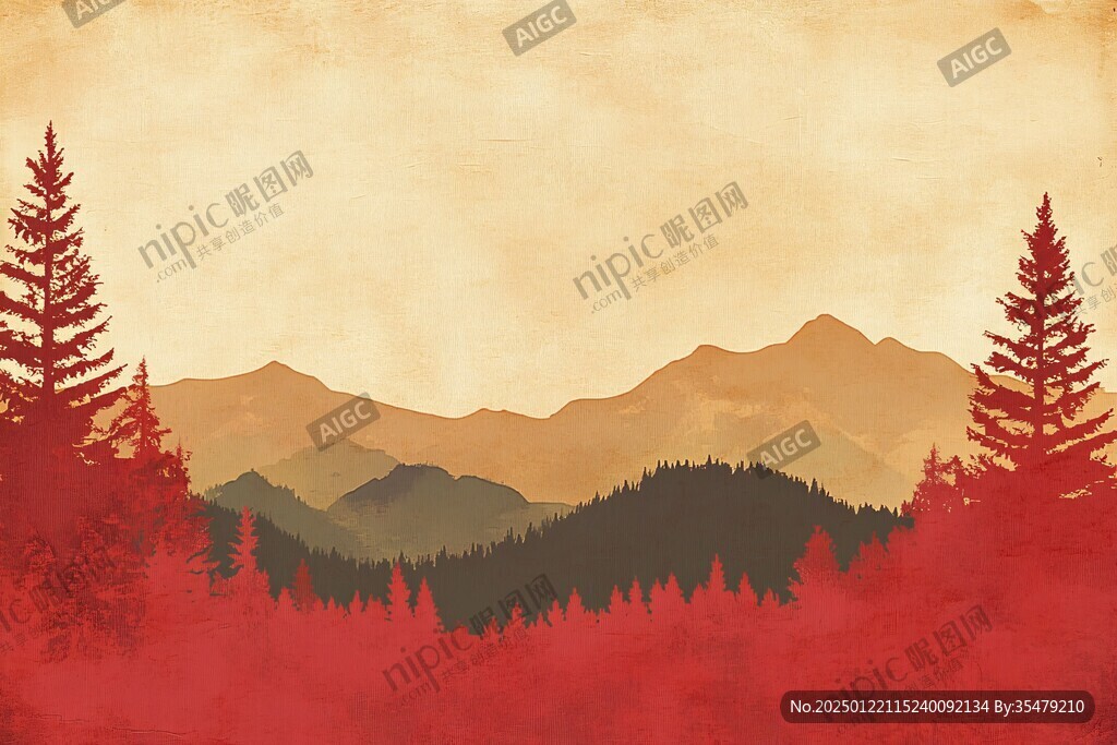 山林插畫