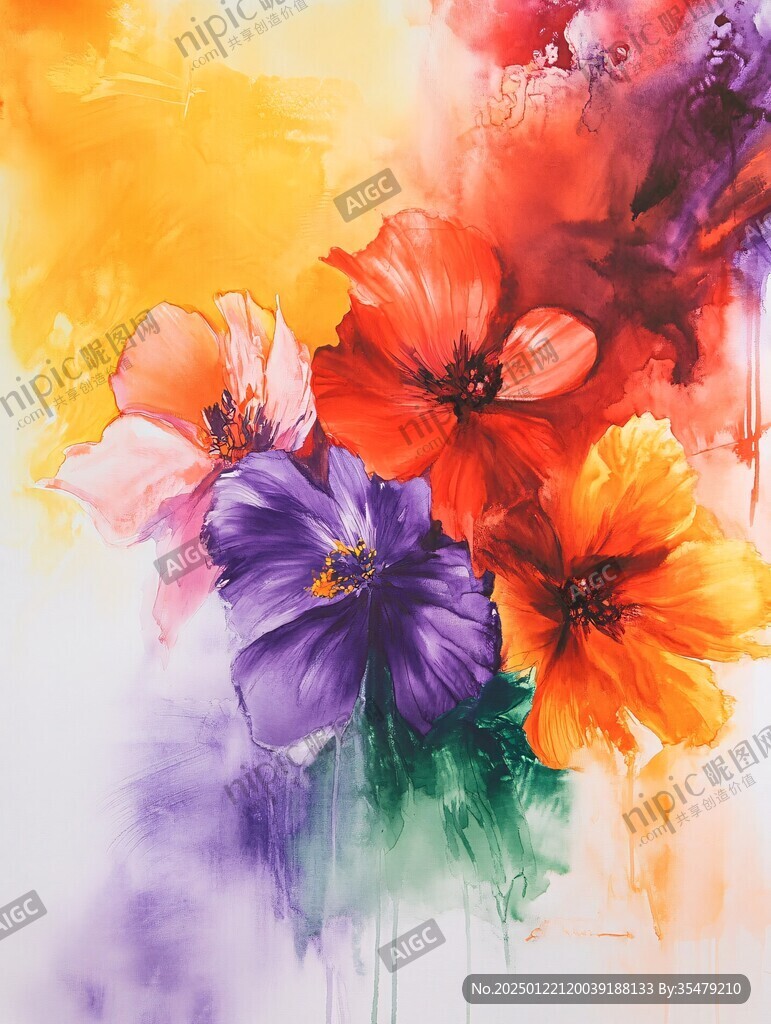 輕奢裝飾畫花朵