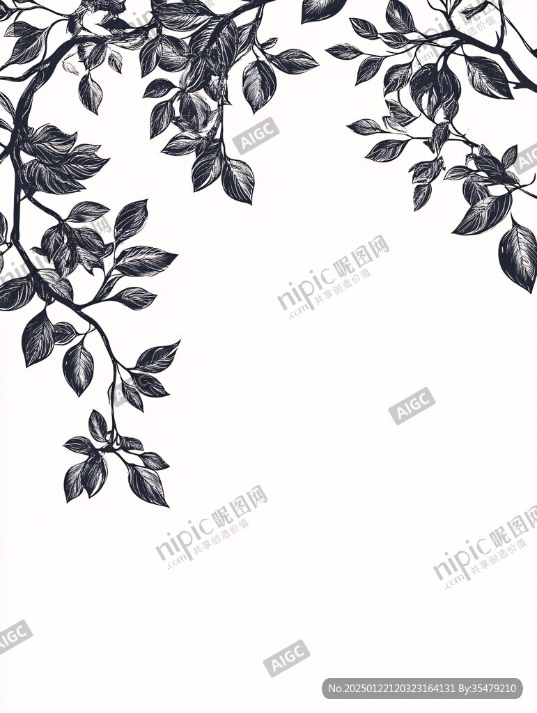 黑色樹葉枝頭
