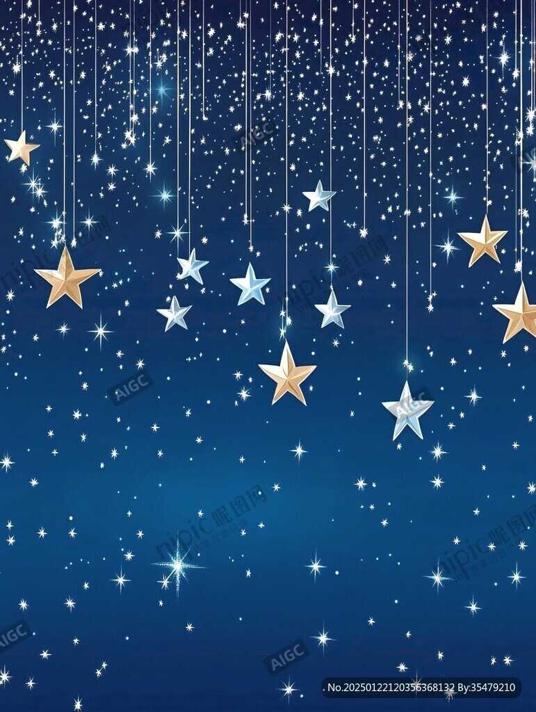 藍色星光星星背景