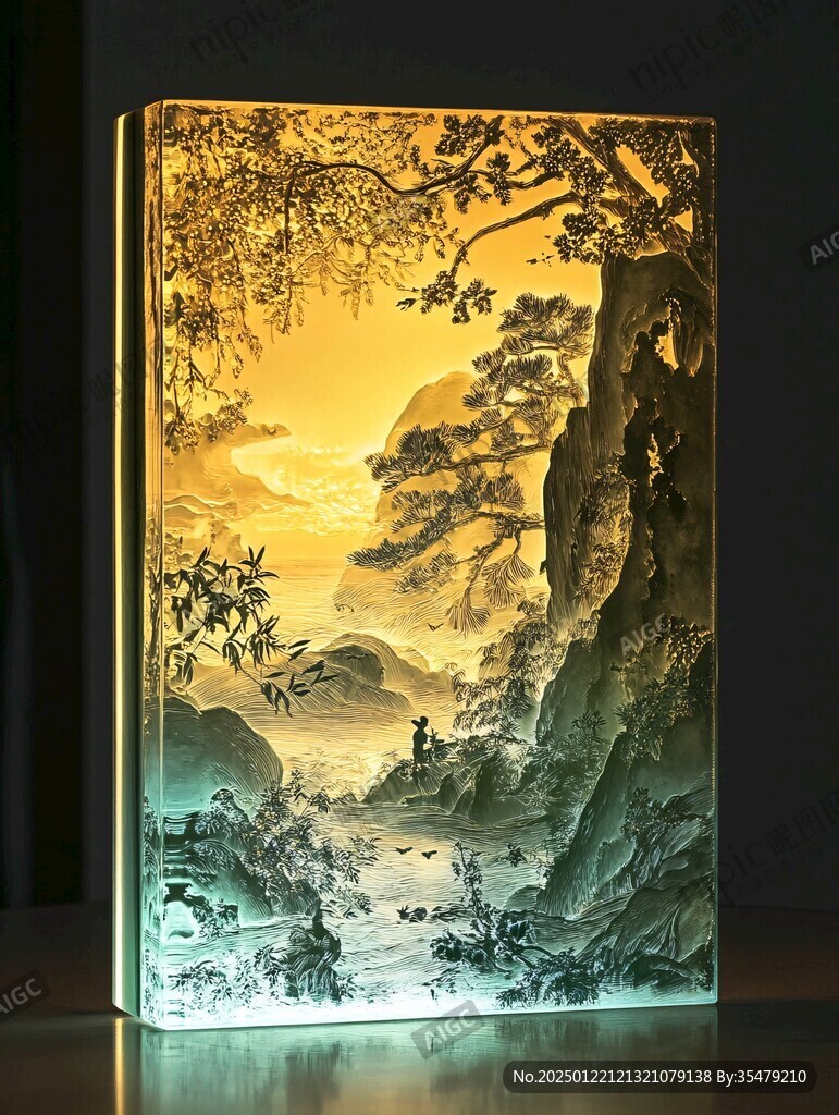 晶雕山水