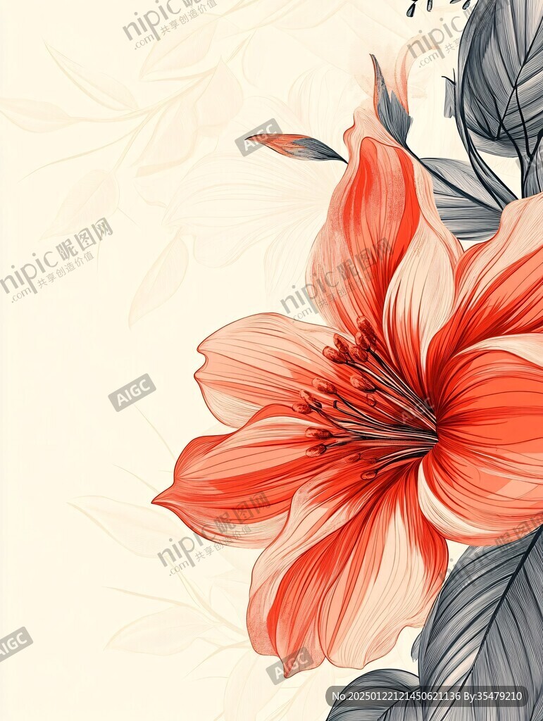 手繪扶桑花