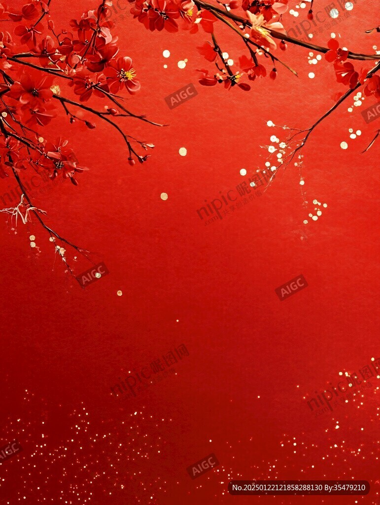 杏花紅底圖