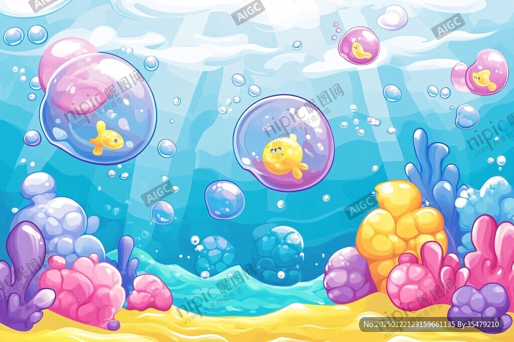 海底世界卡通插畫