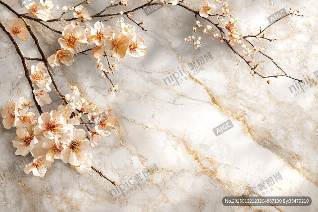 杏花暖色背景