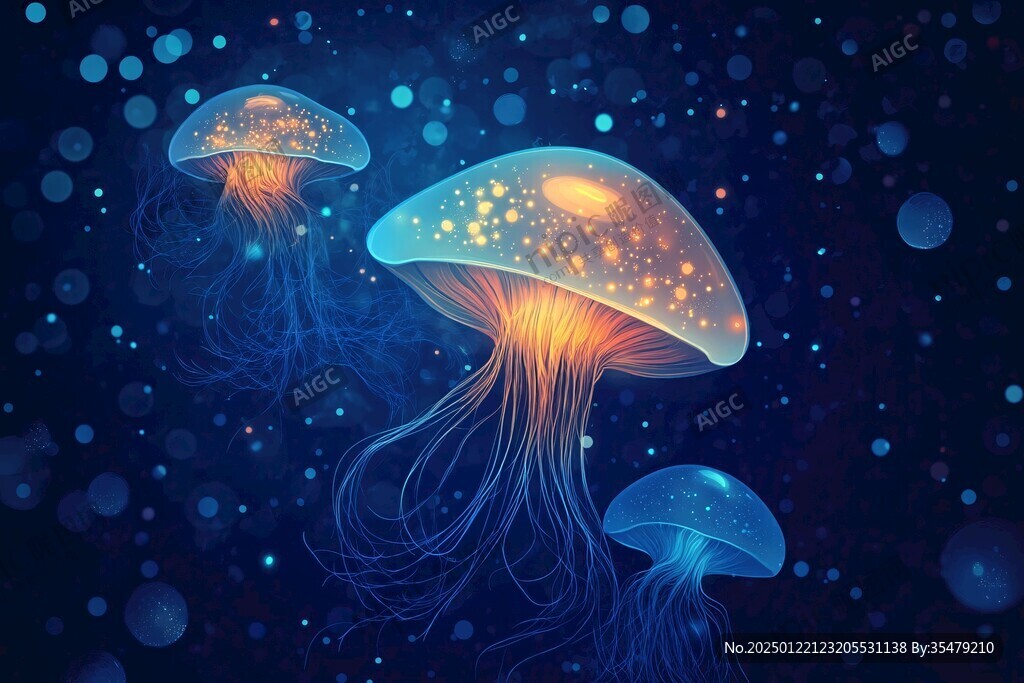 水母海洋插畫