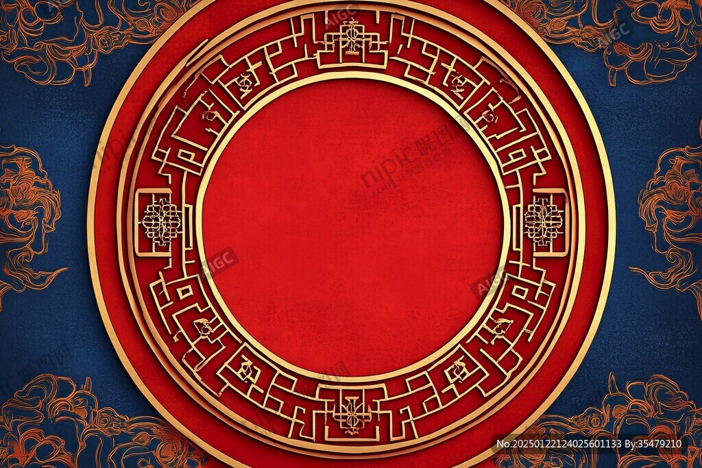 中式紅色背景