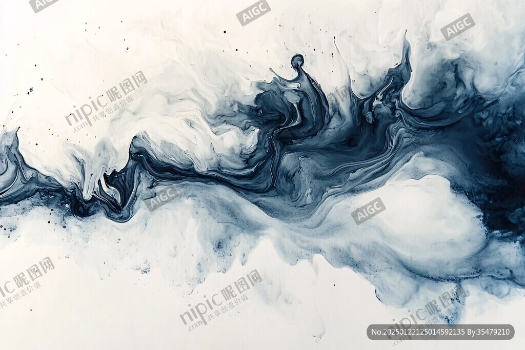 水墨暈染墨跡禪境