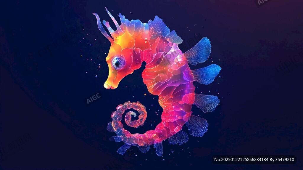 水產(chǎn)海馬插畫