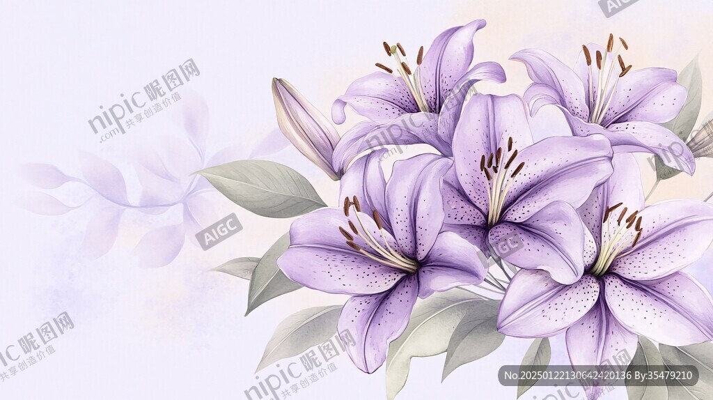 百合包裝插畫