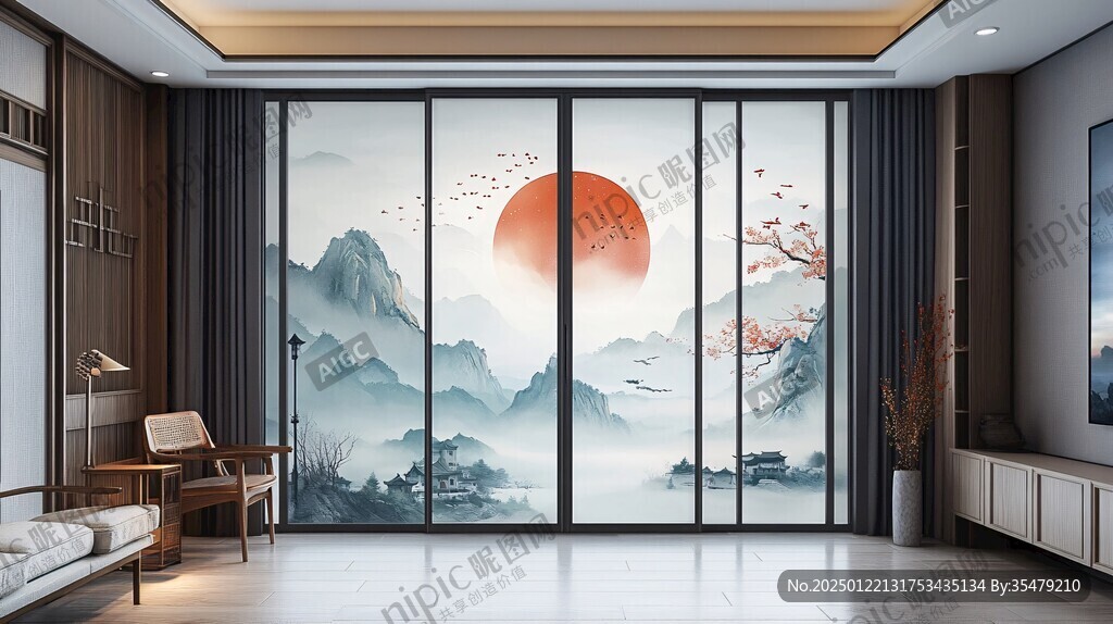 高端移門屏風裝飾畫