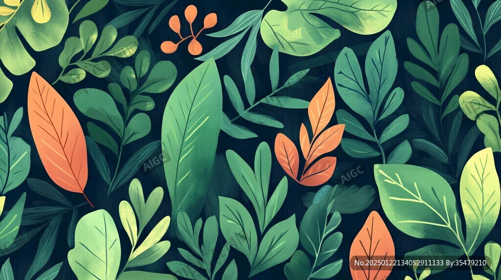 植物背景扁平插畫