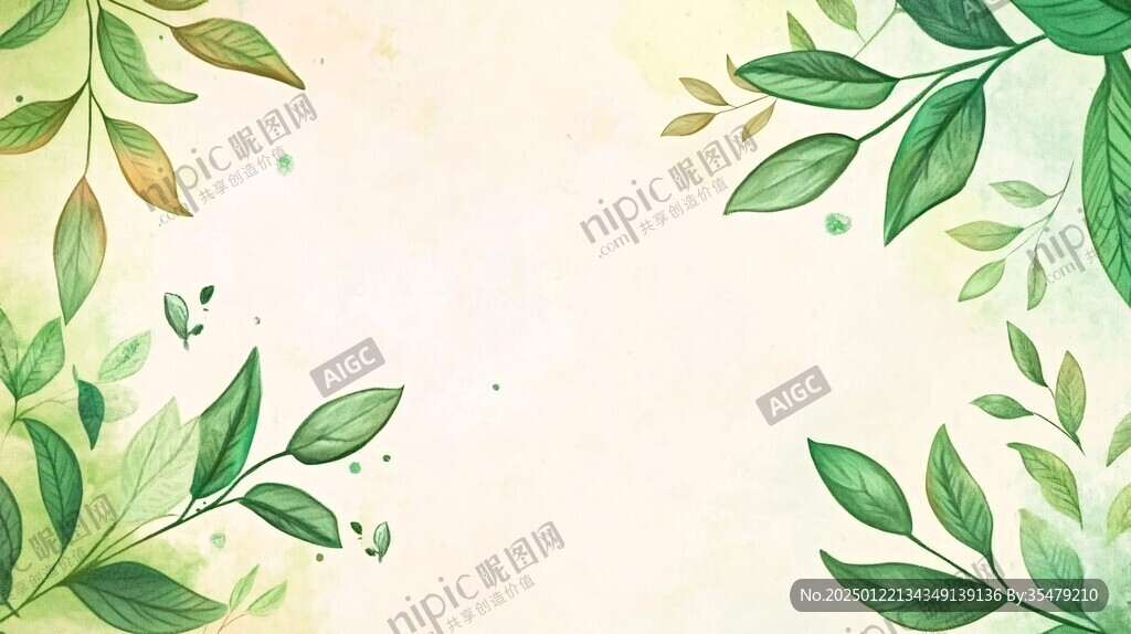 樹(shù)葉插畫(huà)背景