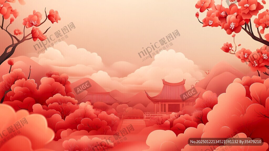 江南香山風(fēng)景區(qū)插畫