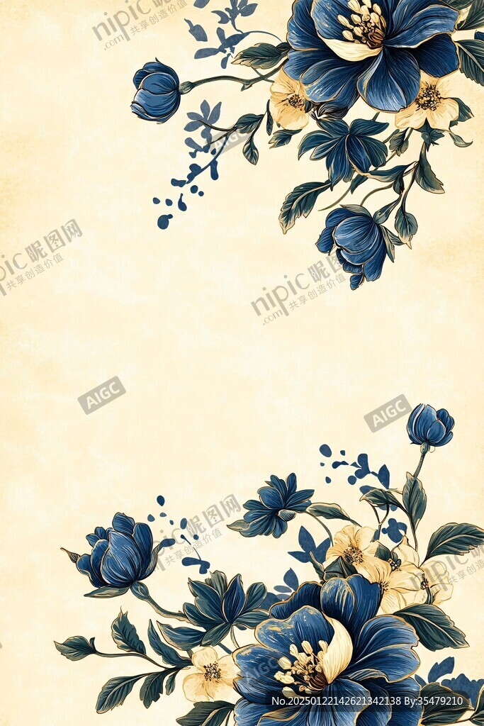 手繪質(zhì)感牡丹花