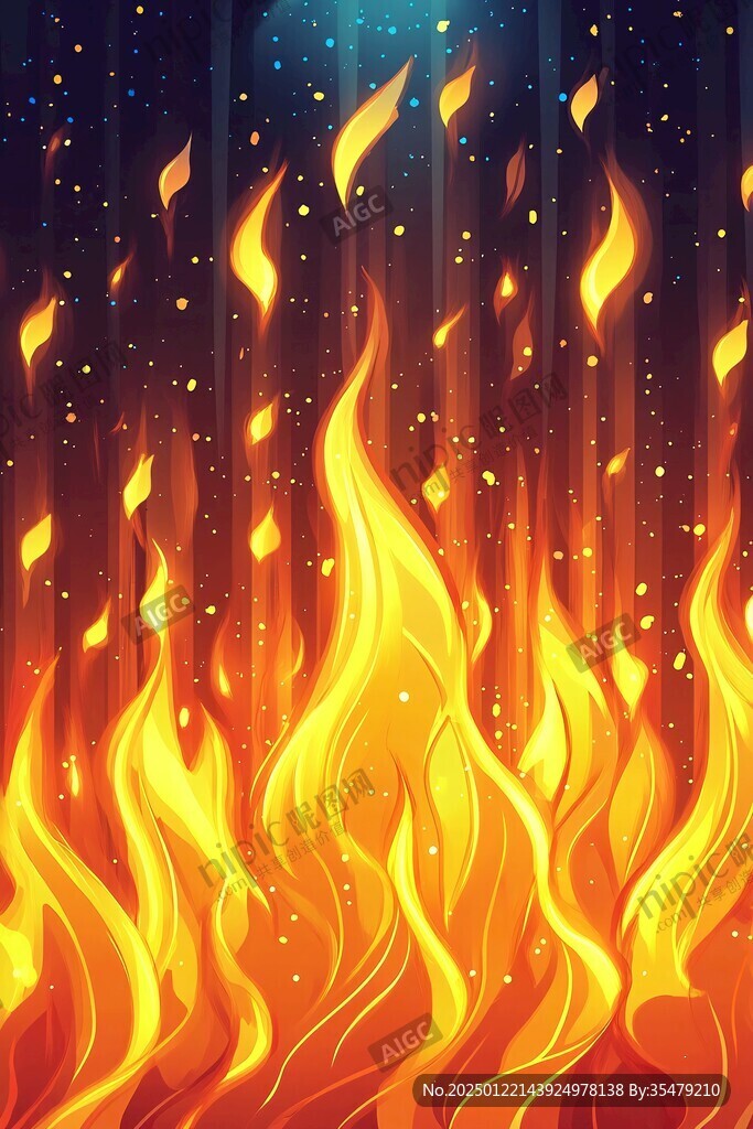 火卡通插畫