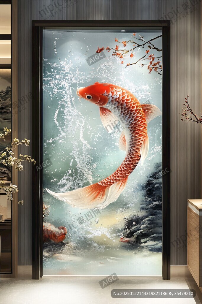 酒店錦鯉裝飾畫