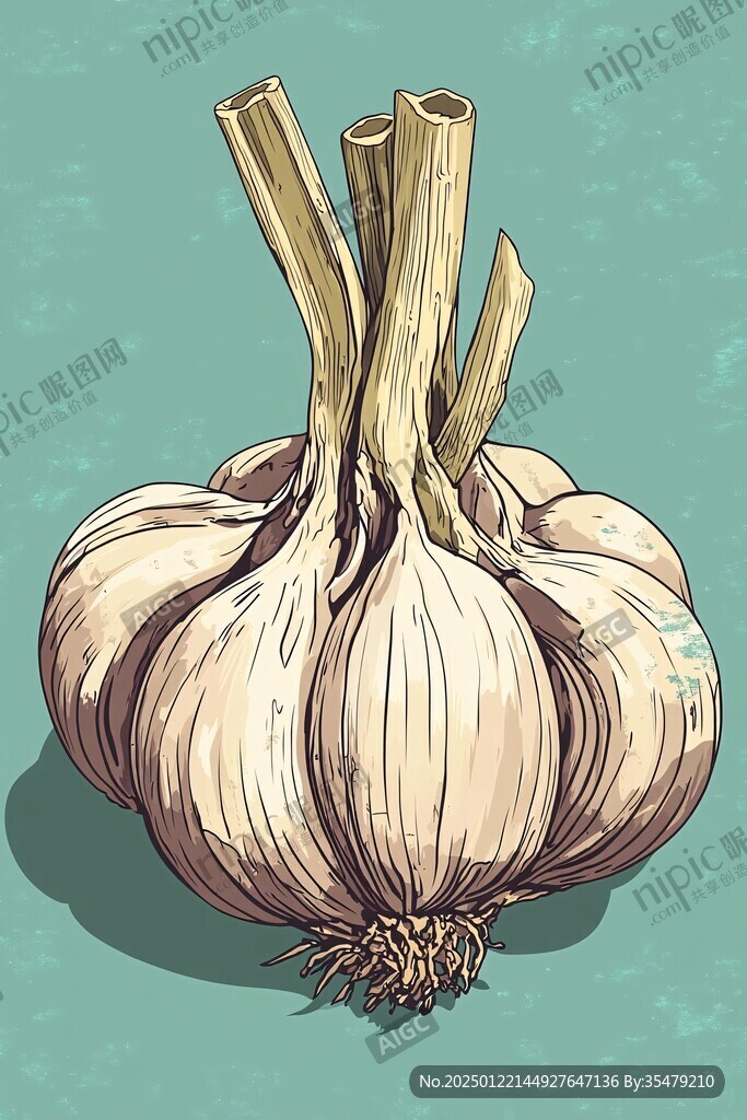 手繪大蒜插畫