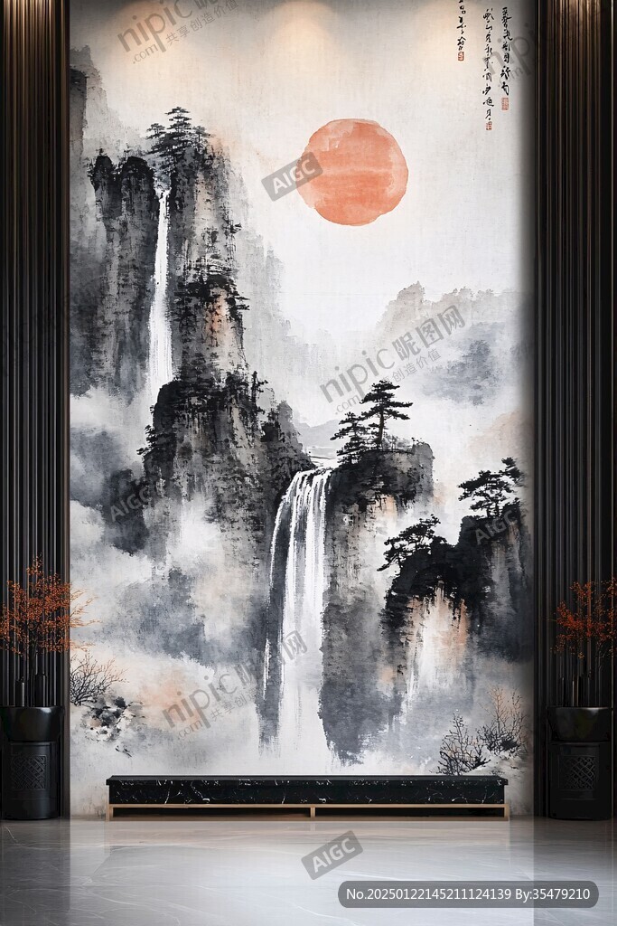 迎客松酒店客廳背景