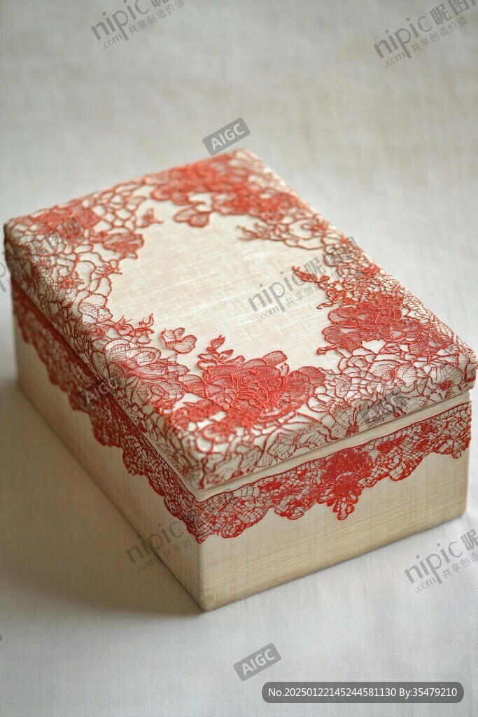 清剔紅錦紋書函盒