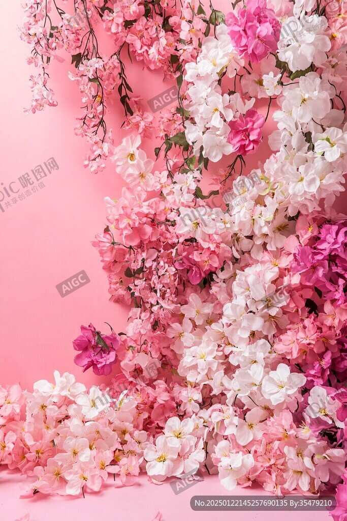 粉白色紙花合影區(qū)