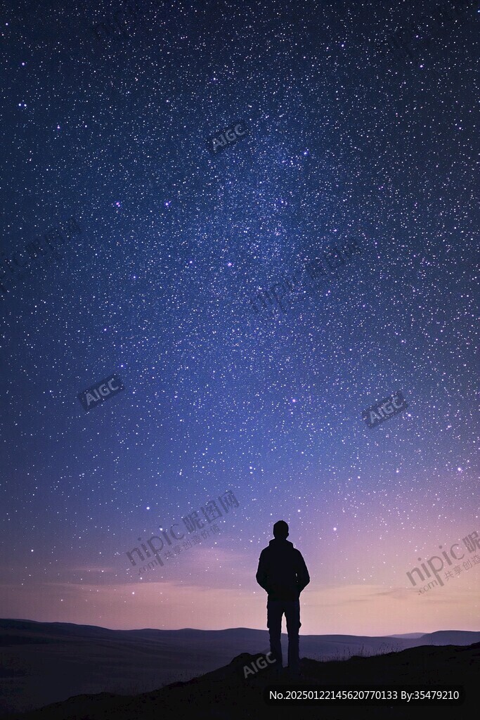 星辰大海男孩背影