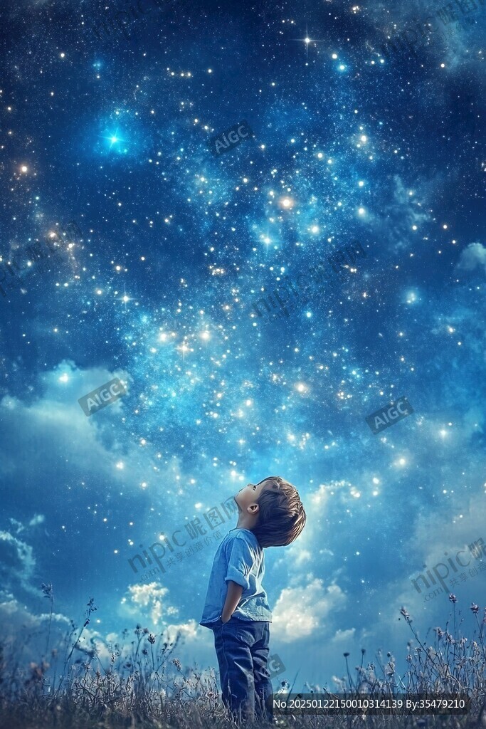 星辰大海男孩背影