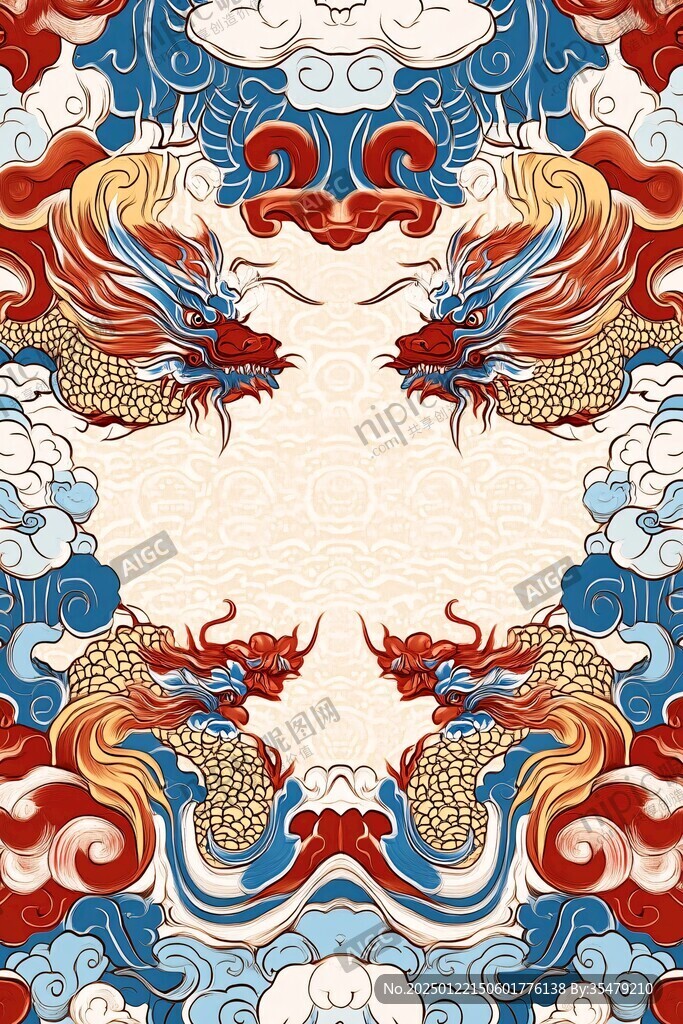 龍鳳呈祥插畫