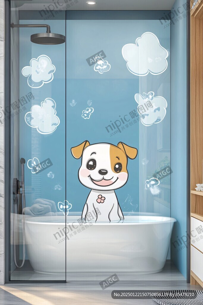 寵物沐浴露插畫