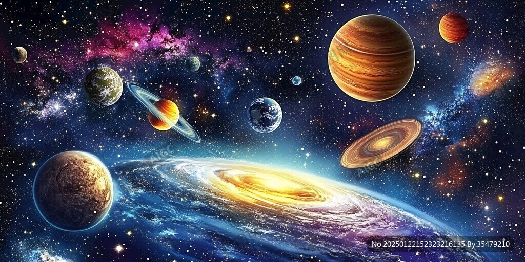 宇宙銀河系背景墻