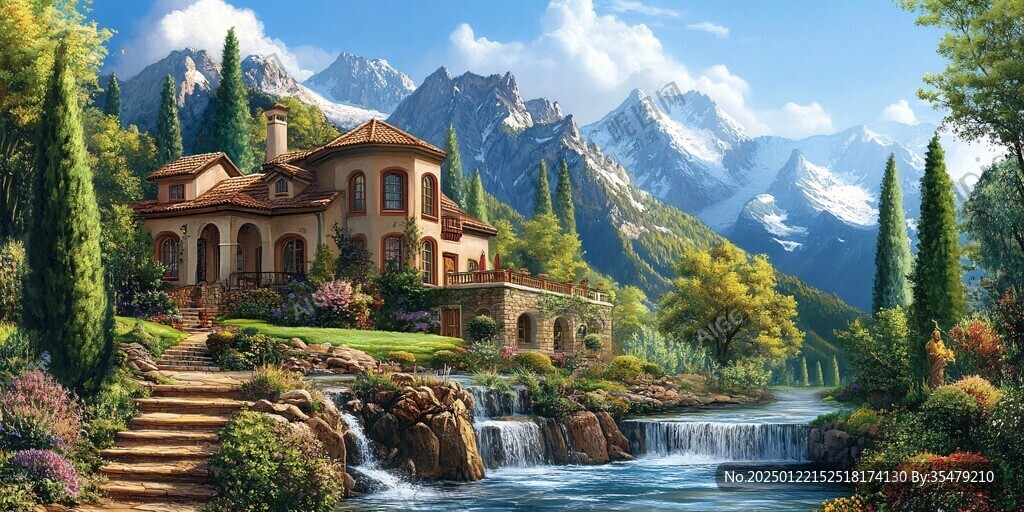 歐式莊園風(fēng)景畫