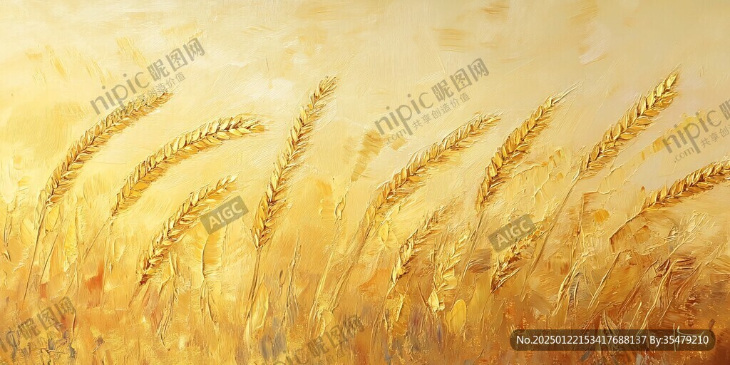 麥穗油畫