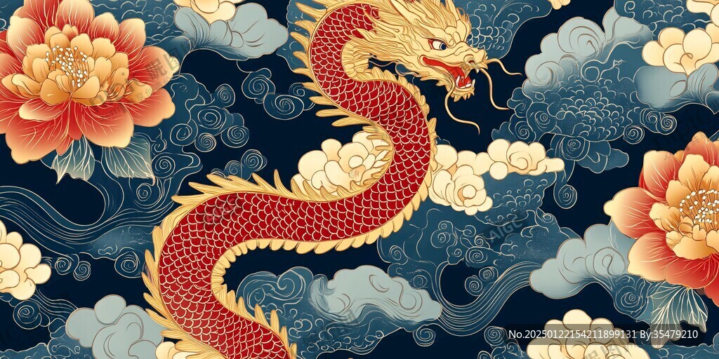 龍年包裝插畫