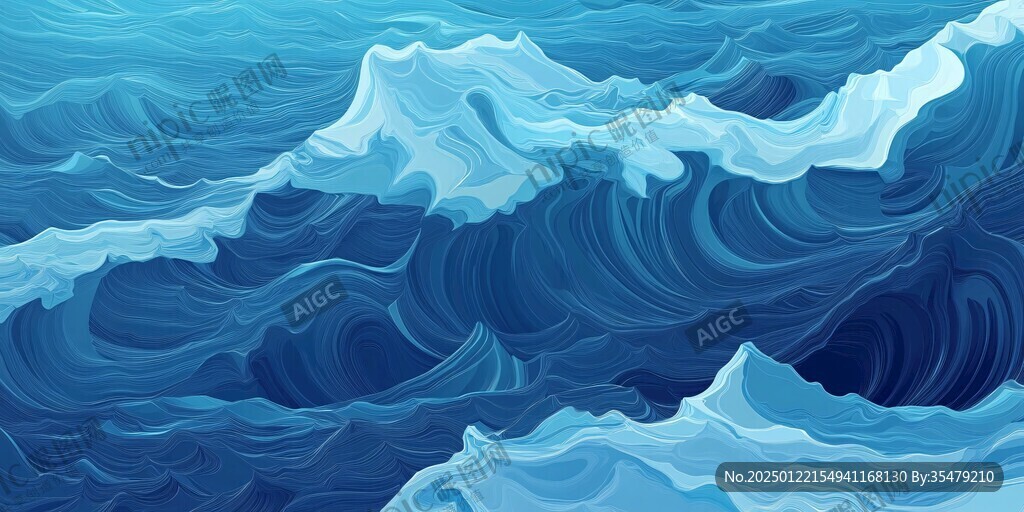 浪濤翻滾包裝底紋