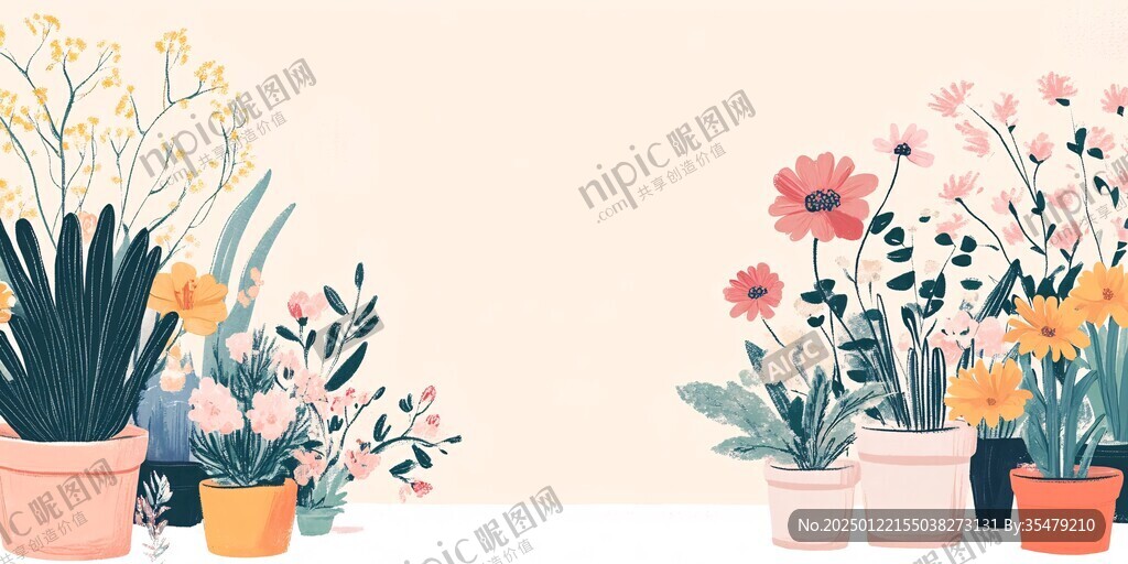 植物背景扁平插畫