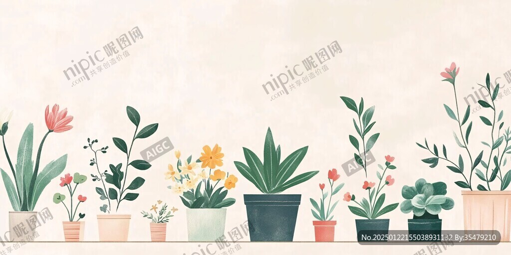 室內(nèi)植物插畫