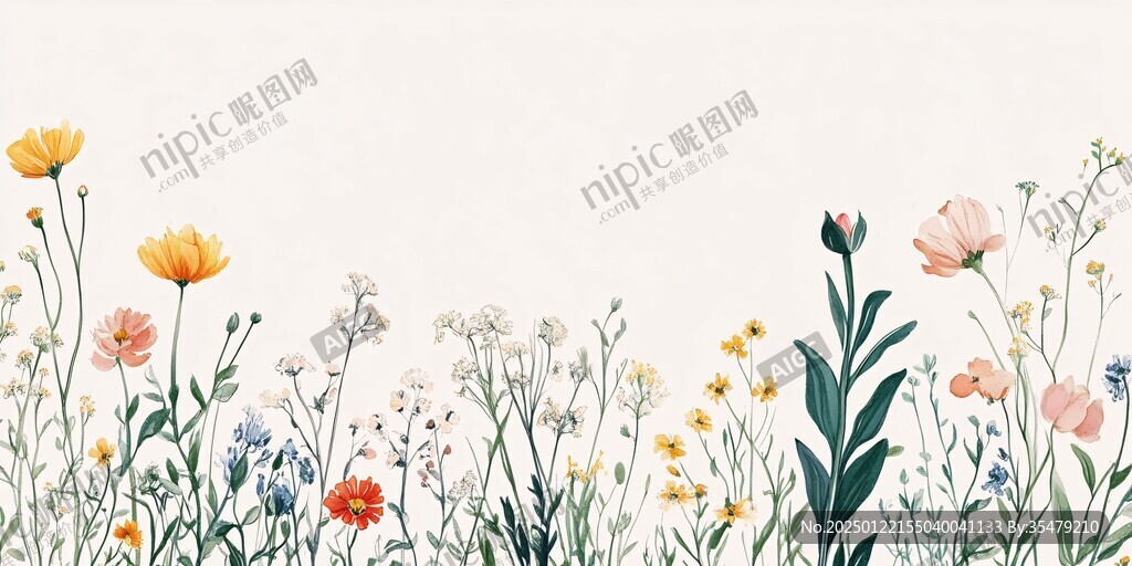 花叢插畫