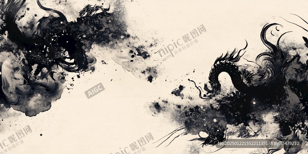 水墨龍背景