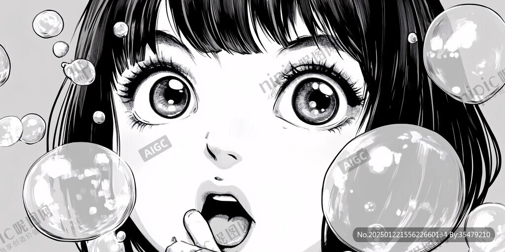吹泡泡糖女孩