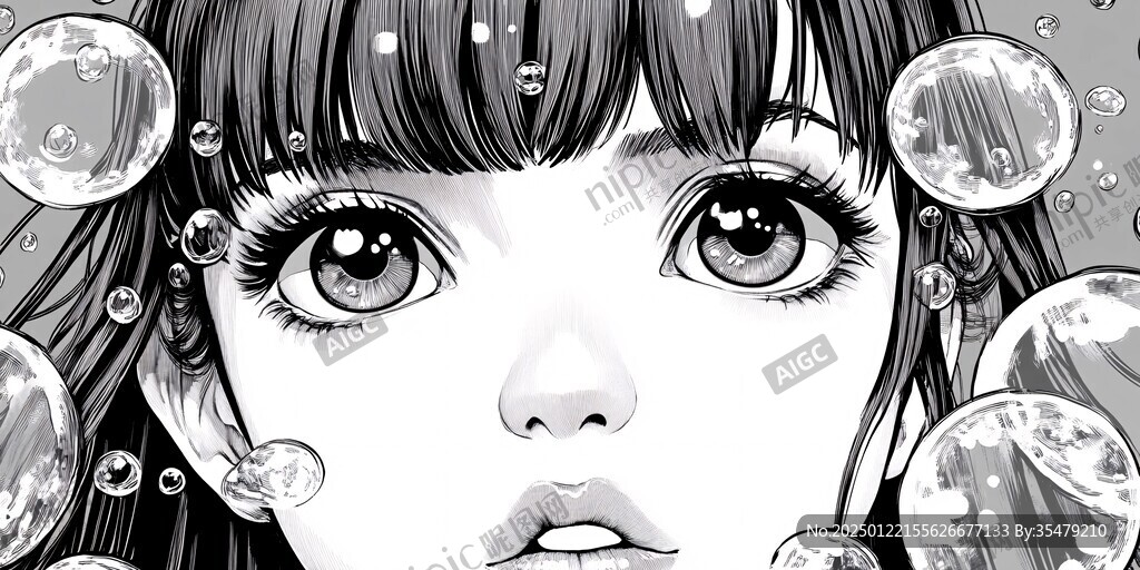 吹泡泡插畫