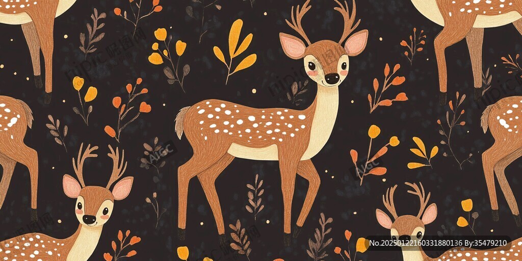 鹿包裝插畫
