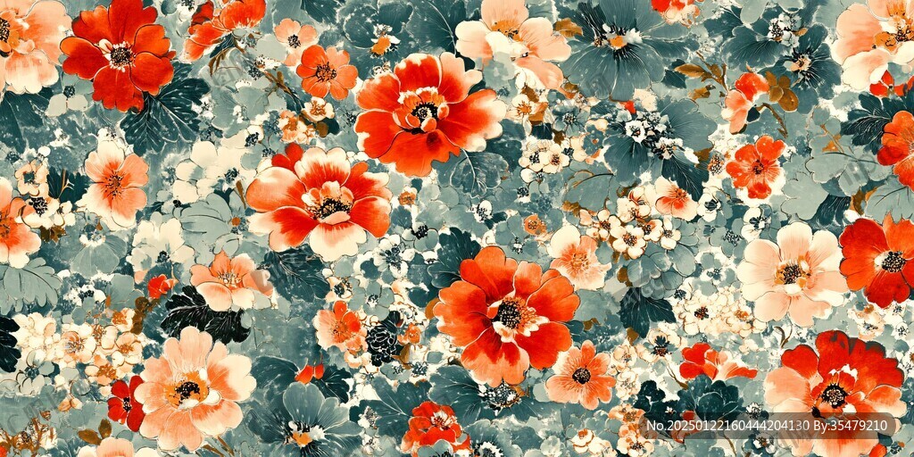 數(shù)碼印花圖案花卉