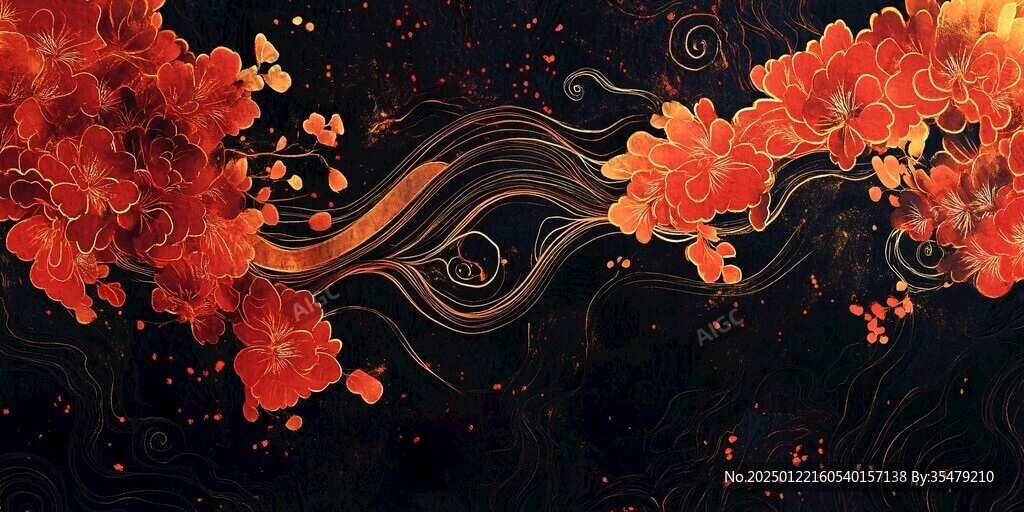 紅金風(fēng)插畫