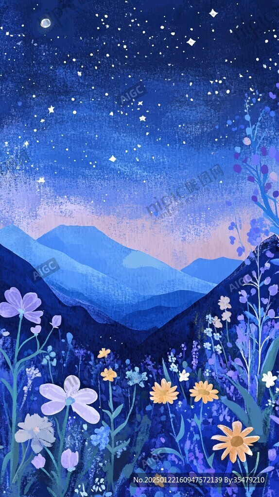 美好的夜晚插畫