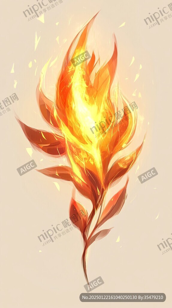 手繪火焰百合