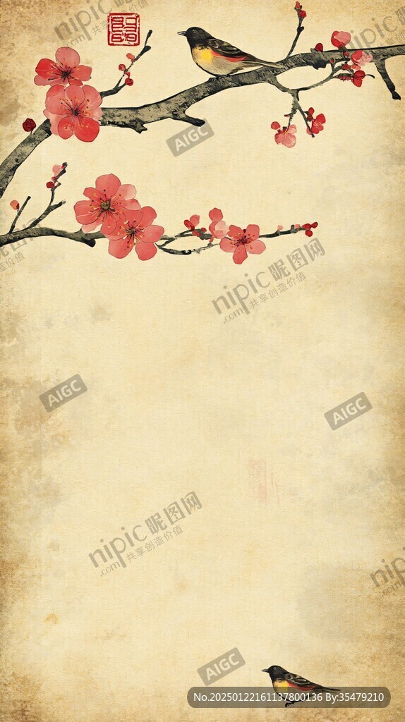 古風(fēng)古典花鳥(niǎo)背景