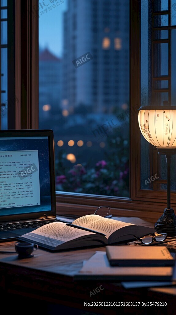 夜晚書房