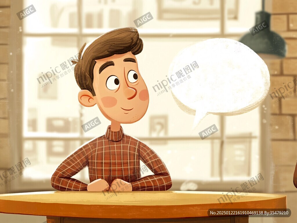 男孩講課插畫