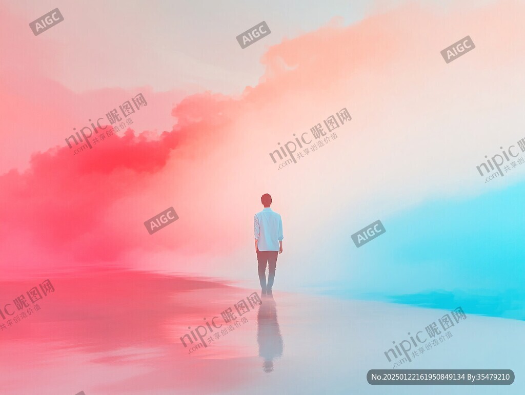 云霧般的粉色虛幻
