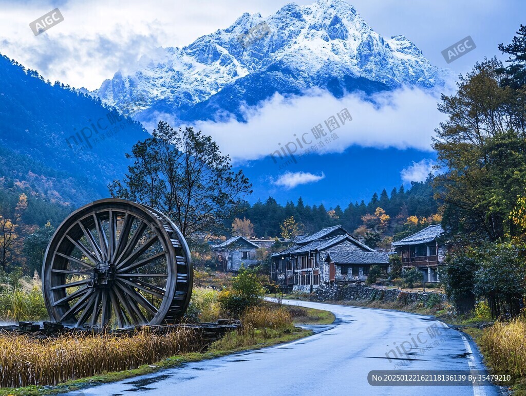 白馬雪山秋景